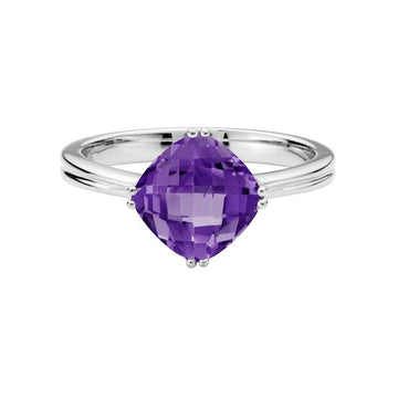 Checkerboard Amethyst Ring